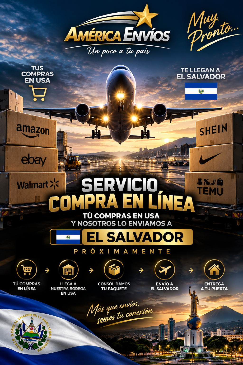 AeroBox Express USA a El Salvador — Próximamente